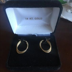 14k Solid Yellow Gold stamp Earings